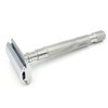Parker 64S Stainless Steel Handle Double Edge Safety Razor with Closed Comb Head & 5 Premium Blades