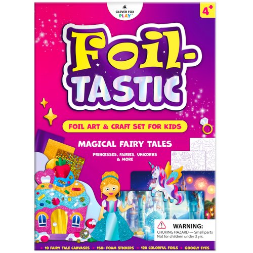 Foiltastic Art & Craft Set for Kids – Fun Mess-Free Kit with Fairy-Tale Foam Stickers & Foil Sheets, Creative Game for Girls & Boys Ages 4, 5, 6, 7, 8, 9 with Unicorns, Princesses, Pirates, Mermaids