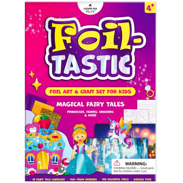 Foiltastic Art & Craft Set for Kids – Fun Mess-Free Kit with Fairy-Tale Foam Stickers & Foil Sheets, Creative Game for Girls & Boys Ages 4, 5, 6, 7, 8, 9 with Unicorns, Princesses, Pirates, Mermaids