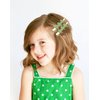 St.Patrick’s Day Hair Clips Crystal Glitter Shamrock Hairpins Green Lucky Leaf Embellished Gold Alligator Hair Clips for Party Gift (2 Pairs Lucky Clover Clips)