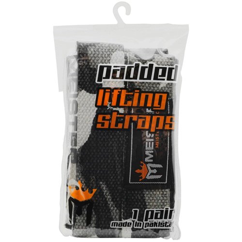 Meister Neoprene-Padded No-Slip Weight Lifting Straps for Grip (Pair) - Urban Camo