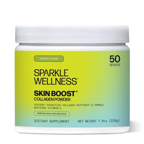 Hydrolyzed Collagen Powder - Sparkle Skin Boost (Tropical Coconut Pineapple) [50-Serves] Verisol Collagen Hydrolysate Protein Powder Vitamin C Paleo Non-GMO Gluten Free Beauty Supplement Drink