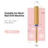 MelodySusie Super Long Tapered Nail Drill Bits, 3/32'' Carbide Tungsten Bits, Suitable for Manicure Pedicure Cuticle Gel Polishing, Professional Advanced Bits, Gold, Series Bit-X, Medium