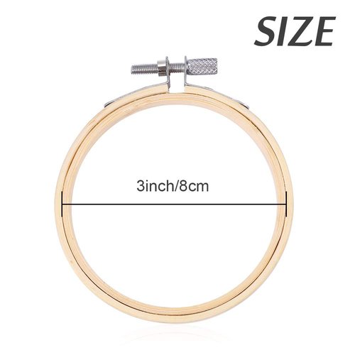 Caydo 12 Pieces 3 Inch Wooden Round Embroidery Hoops Adjustable Bamboo Circle Cross Stitch Hoop Ring Bulk for Home Ornaments, Art Craft Handy Sewing