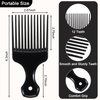 2 Pcs Hair Pick Comb Wide Tooth Comb Lift Hair Comb for Hair Styling Detangling Plastic Afro Comb for Women Men
