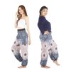 Boho Pants Harem Pants Yoga Trousers for Woman Bohemian Beach Pants (Honeycomb Black and White,10-16)