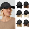 Lansigreen Quick Dry Hat with Hair Extensions Hat Wig Lightweight Waterproof Baseball Cap Attached 11" Short Straight Hairpiece Synthetic for Women Bleach Blonde