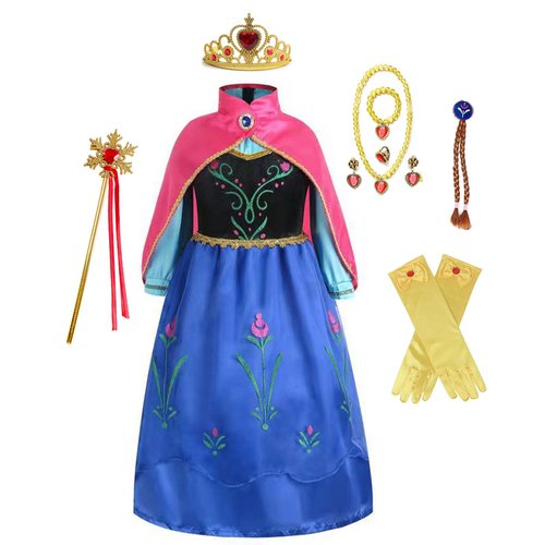 DYJJKM Princess Costumes Toddler Girls Cosplay In Birthday And Christmas Costumes,3-4 Year,Pink and Blue