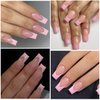 Fcozpjk French Tip Press On Nails Pink, Short Coffin French Tips Stick On Nails, Wearable False Nail Tips Full Cover Soft Gel Tips, Y2K Design Glue On Nails in 12 Sizes, Nail Salon Supplies