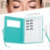 16 Paris Eyelash Storage Book Portable Eyelash Organizer Holder Case Make Up Display Catalog Lash Container Box Glitter Cover Lash Empty Case (Green)