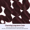 MOMOSHERO 99j Dark Burgundy Body Wave Human Hair 3 Bundles, 10A Sew In Wavy Weave Bundles Chic Dark Burgundy Color 100% Brazilian Virgin Remy Human Hair Soft Shiny #99j Red Wine Color 12 14 16 Inch