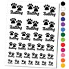 Bulldog Dog Paw Prints Fun Text Temporary Tattoo Water Resistant Fake Body Art Set Collection - Black (One Sheet)