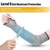 Chuarry 4 Pairs Level 5 Cut Resistant Arm Sleeves Arm Protection Gardening Sleeves with and Without Thumb Hole (Black, Gray)