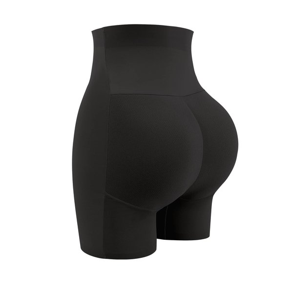JOYSHAPER Womens Padded Underwear Butt Lifter Panties Butt Lifting Shapewear Tummy Control Booty Enhancer Shorts Black L