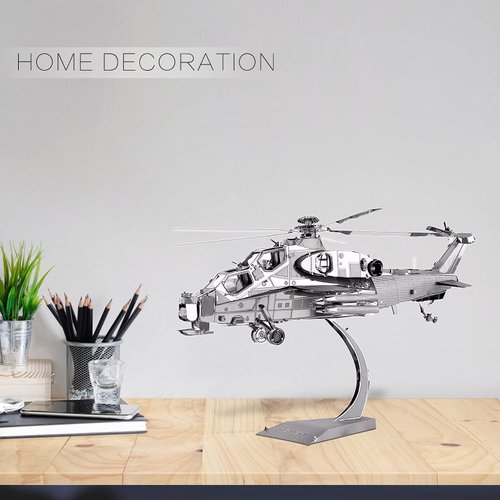 Piececool 3D Metal Puzzle Military Model Kits, 10 Helicopter Airplane Models Kits to Build for Teens Men Hobbies Toys DIY Brain Teaser Puzzles, Great Birthday Gifts, 122 Pcs