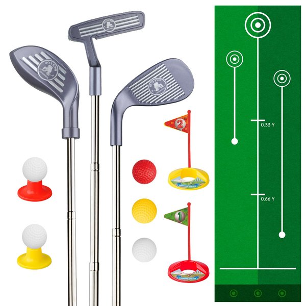 Popsunny Kids Golf Club Set for 3 4 5 Years Old, Adjustable Toddler Golf Clubs with Putting Mat, Outdoor Golf Toy Christmas Birthday Gifts for Boys Girls