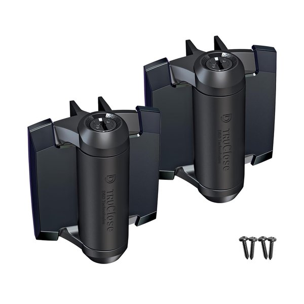 D&D Technologies TCA1L2S3BTS TruClose Regular Duty Gate Hinges, Self Closing Gate Hinges for Metal Gates up to 66 Pounds, with Alignment Legs, for Square Gate Frame and Post, Black, 2 Count