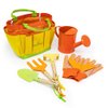 Kinderific Gardening Set, Tool Kit, for Kids, STEM, Includes Tote Bag, Spade, Watering Can, Rake, Fork, Trowel and Gloves (Pale Yellow)