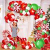 WECEPAR Christmas Balloon Garland Arch kit with Xmas Green Red White Candy Balloons Gift Box Balloons Red Star Balloons for Christmas Party Decorations