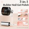 modelones Builder Nail Gel, 2 Pcs Clear Gel Builder Nail Polish for Nail Thickening, Nail Strengthener Apex Building Extension Gel in a Bottle, 7-In-One LED Builder Nail Gel Polish 10 ml