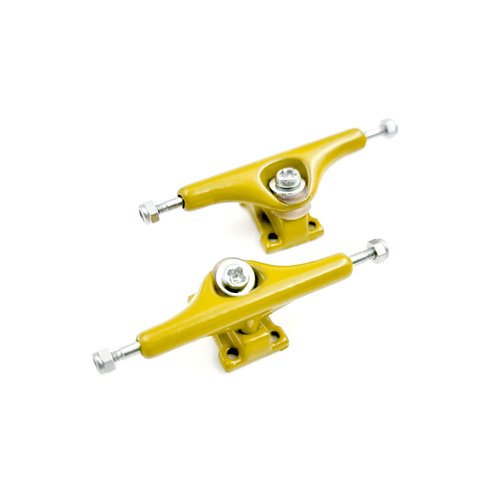 SPITBOARDS Fingerboard Pro Trucks 34 mm Inverted Kingpin by, Real Lock-Nuts, Pro Rubber O-Ring Urethane Bushings, Optimised Hanger, Width 34 mm, for Fingerboard Tuning & Assembling (Yellow)