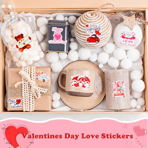 WhatSign Valentines Day Stickers 100Pcs Valentines Love Stickers Scrapbook Stickers Supplies Waterbottle Laptop Decals Scrapbooking Valentines Accessories Crafts Stickers for Kids Girls Teens Adults