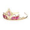 Pink Rhinestone Princess Tiaras Fairy Bridal Headpiece Birthday Halloween Gold Crown for Teen Girl