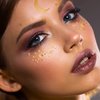 7 Sheets Face Metallic Tattoo Stickers Gold Face Temporary Tattoos Freckle Sticker for Women Girls Halloween Make Up Cosplay (15 Styles)