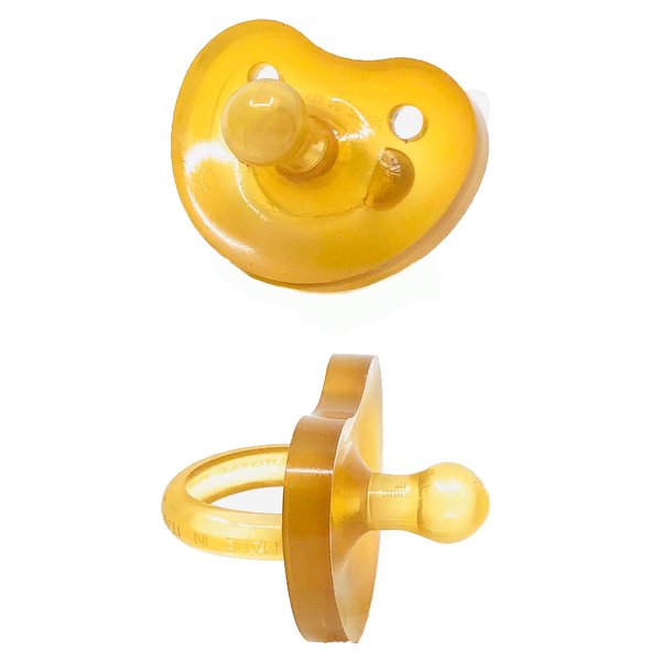 Simply Rubber Pacifiers - Rounded/Cherry - Medium (6-12 mos) - Heart-Shape Nipple - Natural Rubber Pacifier - BPA-Free - Handcrafted in Italy - 2-Pack