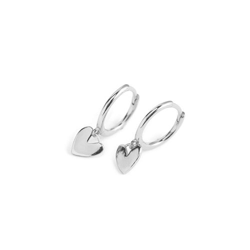 Cute Heart Love Dangle Drop Cartilage Small Huggie Hoop Earrings For Women Girls Minimalist S925 Sterling Silver Charm Dangling Cuff Sleeper Hoops Dainty Hypoallergenic Jewelry Gifts for Her