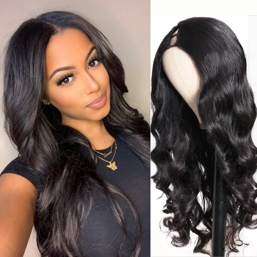 Jinhongze V Part Wig Human Hair Wig Body Wave Wig No Leave Out Upgrade U Part Human Hair Wig Brazilian Virgin Body Wave Hair Wig Body Wave Human Hair Wigs for Black Women(24 inch) …