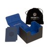 100 Card Deck Box Battle Pack - MTG Deck Box Commander Friendly - Protect 100+ Double Sleeved Cards - Designed for MTG Commander Deck Box - Sidewinder Deck Box (Blue Interior)