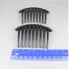 2 Black Big Huge Hair Comb set pack Silver plastic teeth side clip 4 inches wide
