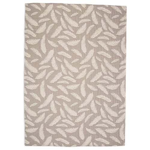 Crane Baby Blanket, Soft Cotton Jacquard Nursery and Stroller Blanket for Boys and Girls, Grey Feather, 30” x 40”