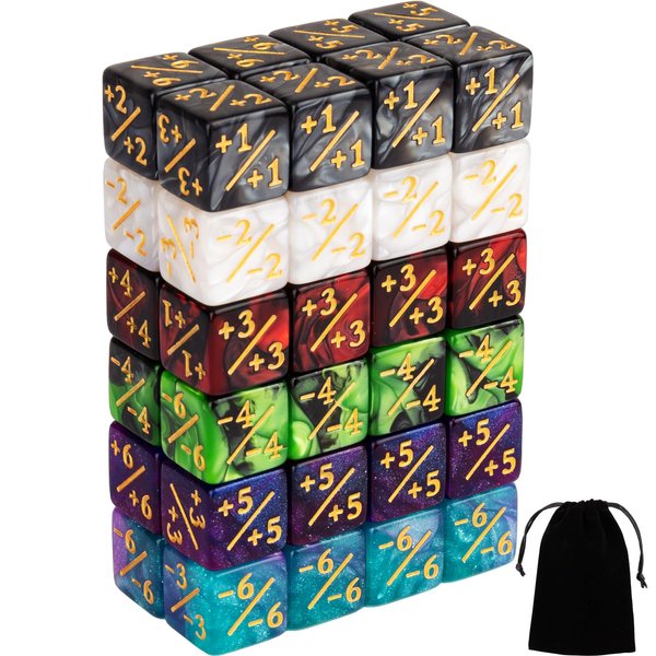 48 PCS MTG Dice Counters Magic The Gathering Counter +1/+1 Life Tokens Commander 6 Sided Dice Set for MTG, TCG, Card Games Accessories