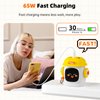 Divoom Dipow 65W USB-C Charger 3-Port Fast GaN Charger with DIY Pixel Display Foldable Compact Wall Block Power Adapter for iPhone 16/15 MacBook iPad Galaxy S23/S24 Switch Yellow (with 100w Cable)