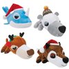 MPP Adorable Soft and Cuddly Fat Heads Holiday Animal Squeaker Plush Dog Toy (White Polar Bear)