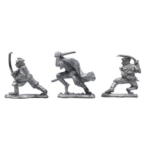 IRON WIND METALS 3 Piece 3-Stage Ninja Set - 100% Lead-Free Pewter - Classic Fantasy Miniatures for 28mm Table Top Games - Made in USA - RAL Partha Miniatures