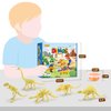 Drama Planet Dinosaur Air Dry Clay Kit – Create 5 Dinosaur Models with 12 Colors of Modeling Clay, Instruction Guide – Fun & Educational Craft Set for Kids