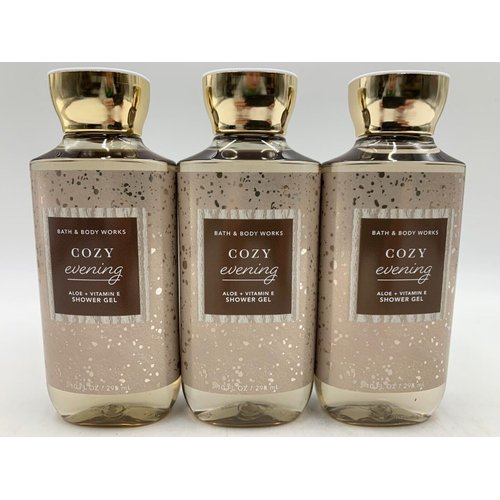 3 Cozy Evening Aloe & Vitamin E Shower Gel bath body 10 fl oz