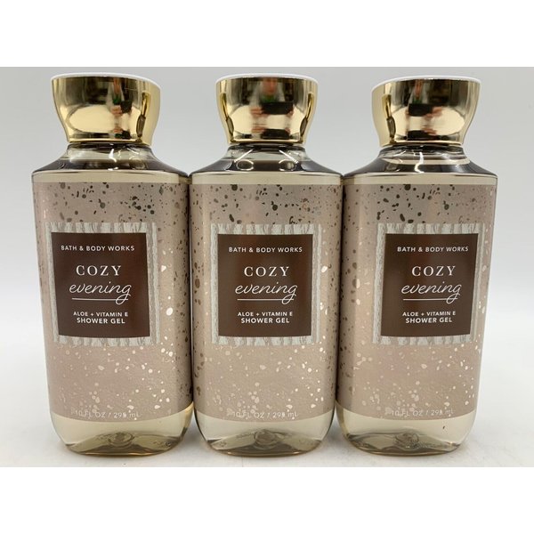 3 Cozy Evening Aloe & Vitamin E Shower Gel bath body 10 fl oz