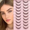 False Eyelashes 3D Lashes Natural Look Fake Eyelashes Clear Band 14mm lashes Soft Volume Lashes 10 Pairs Pack