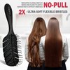 Detangler Brush by Fiora Naturals - 100% Bio-Friendly Detangling brush w/Ultra-Soft Bristles - Glide Through Tangles with Ease - For Curly, Straight, Black Natural, Women, Men, Kids - Dry and Wet Hair