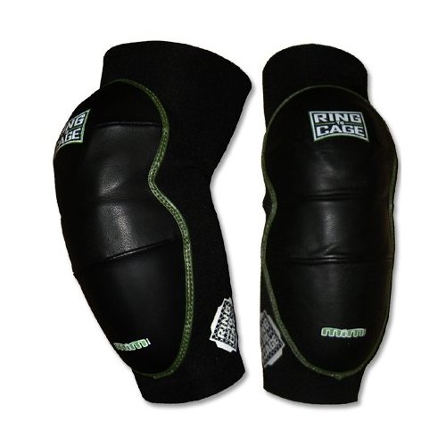 Ring to Cage Deluxe MiM-Foam Elbow Pads - Leather for Muay Thai, MMA, Kickboxing, Stand up-Regular