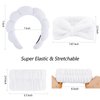 VELSCRUN 6 Pack Spa Headband, Makeup Headband, Face Wash Headband, Skincare Headbands, White Sponge Hair Band Bow Tie Spa Headband for Washing Face Wristband Set Hair Accessories for Women Gifts