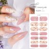 Foweso 7 Sheets Flower Gel Nail Stickers 3D Self-Adhesive Gel Nail Strips Supply Spring Flowers Leaf Nail Polish Stickers Full Nail Wraps for Women and Girls DIY Manicure Gel Nail Decals Decoration