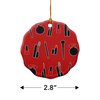 GRAPHICS & MORE Makeup Lipstick Mascara Eyeliner Pattern Porcelain Scalloped Holiday Christmas Tree Ornament - 2.8" (7.1 cm)