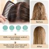 BRUSHZOO Wide Tooth Wooden Comb for Women, Men - Curly, Thick, Long Hair Detangling and Scalp Massager for Hair Growth