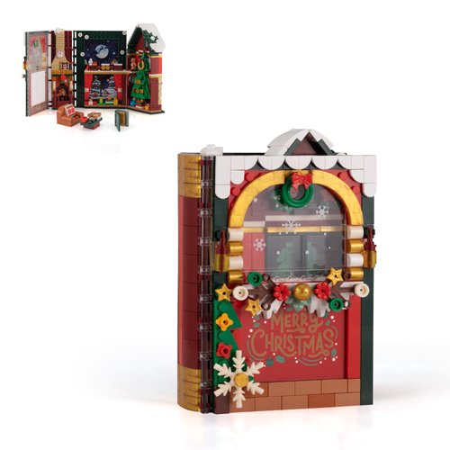 Fichadoro Christmas Fairytale Book Building Block Set - Educational Building Bricks Toys, Book Toys Gift for Birthday, Holiday, New Year