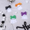 Whaline 4Pcs Halloween Ghost Hair Clips 4 Colors Cute Ghost Bow Style Hairpins Grosgrain Ribbon Handmade Alligator Clips Gift for Halloween Cosplay Party Accessory